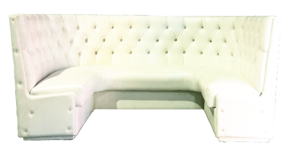 U-Shaped Leather Tufted Banquette