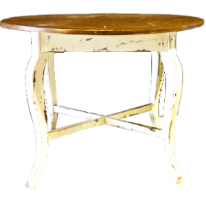 48" Wooden Shabby Chic Table with White Washed Legs